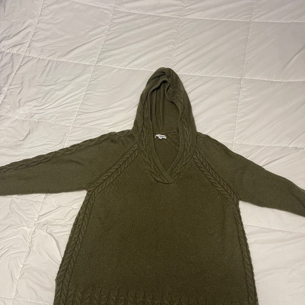 Sonoma Olive V-Neck Hooded Sweater